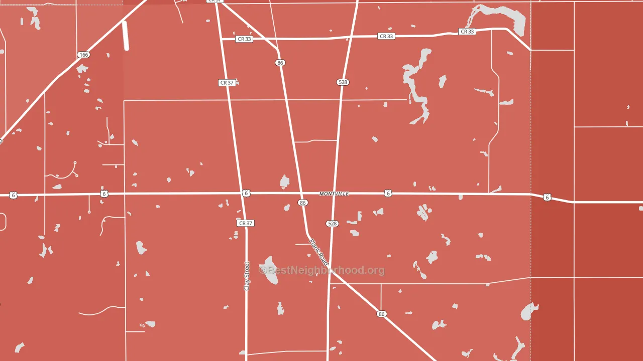 44064, OH block-group political-lean map