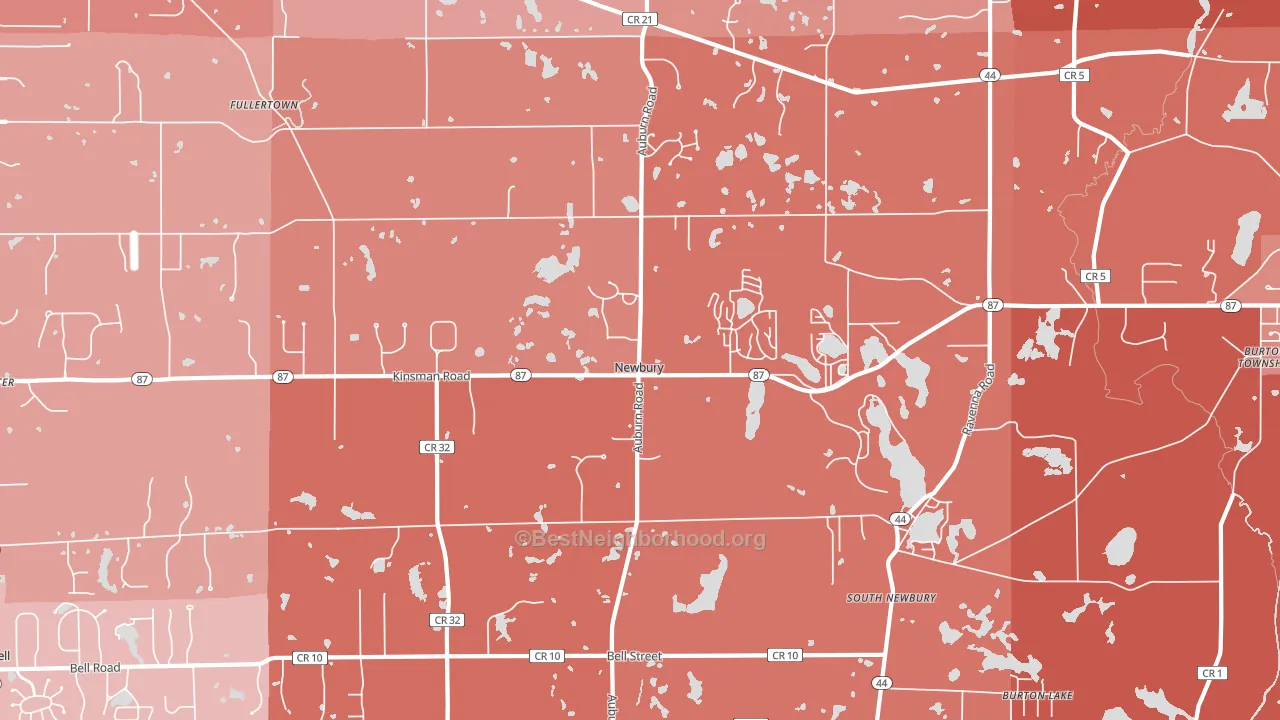 44065, OH block-group political-lean map