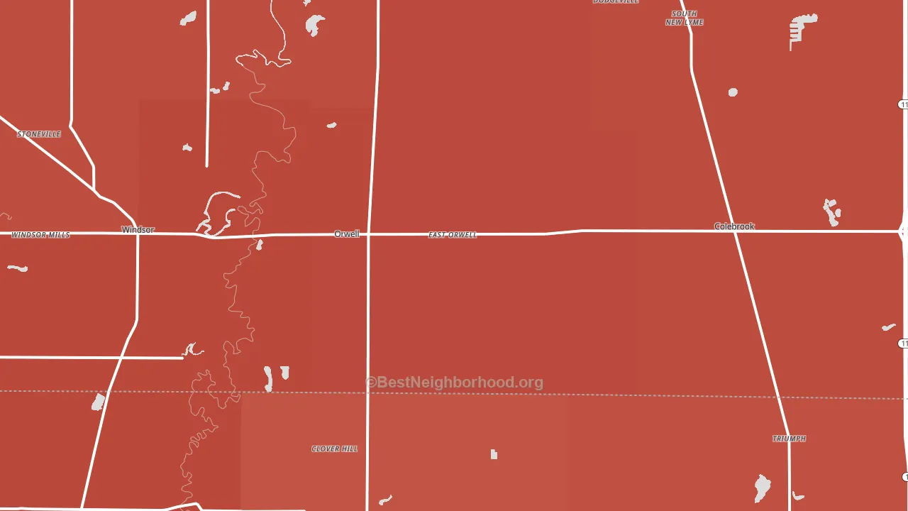 44076, OH block-group political-lean map