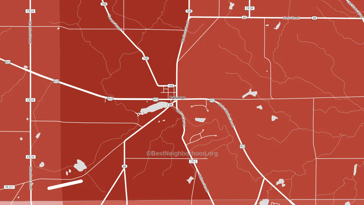 44080, OH block-group political-lean map