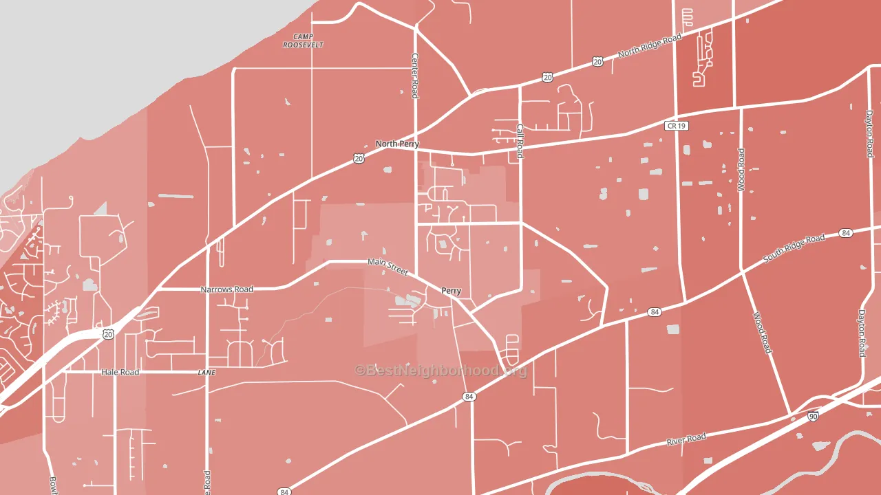 44081, OH block-group political-lean map