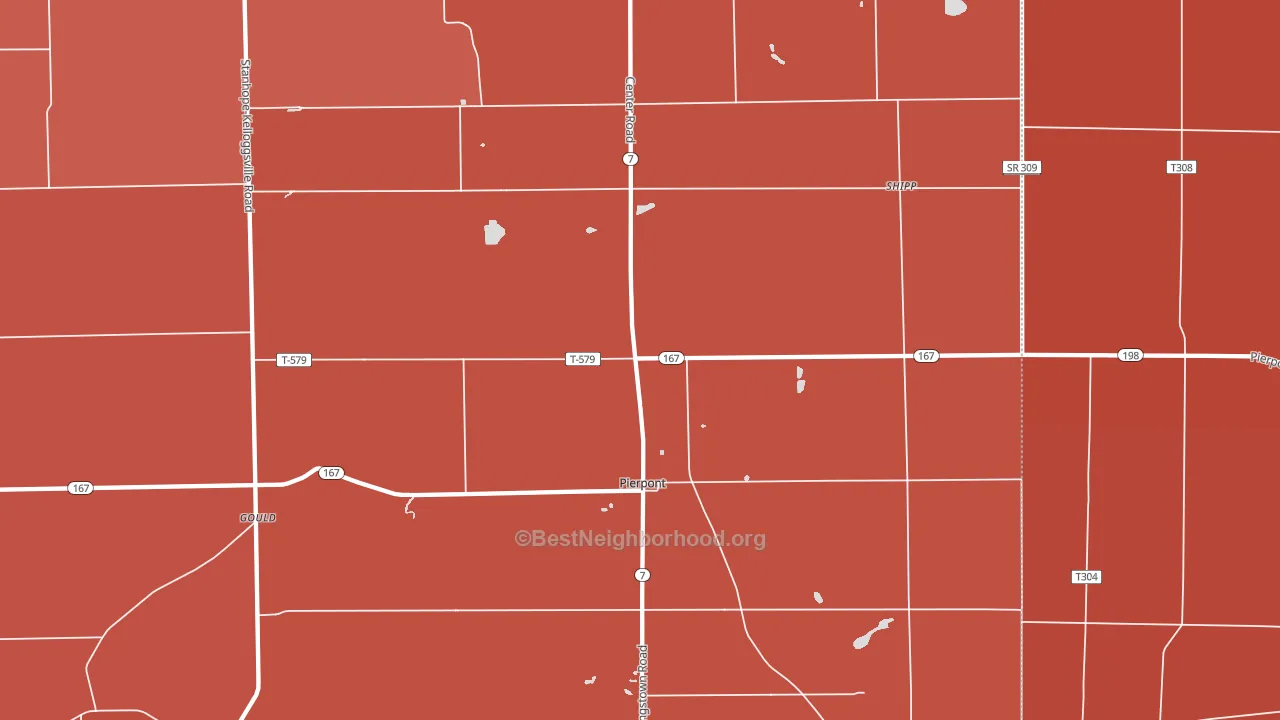 44082, OH block-group political-lean map