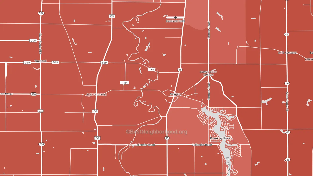 44084, OH block-group political-lean map