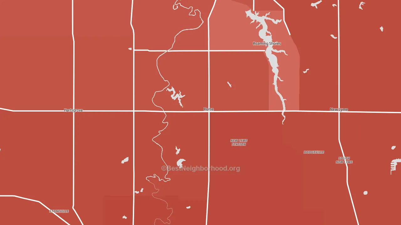44085, OH block-group political-lean map