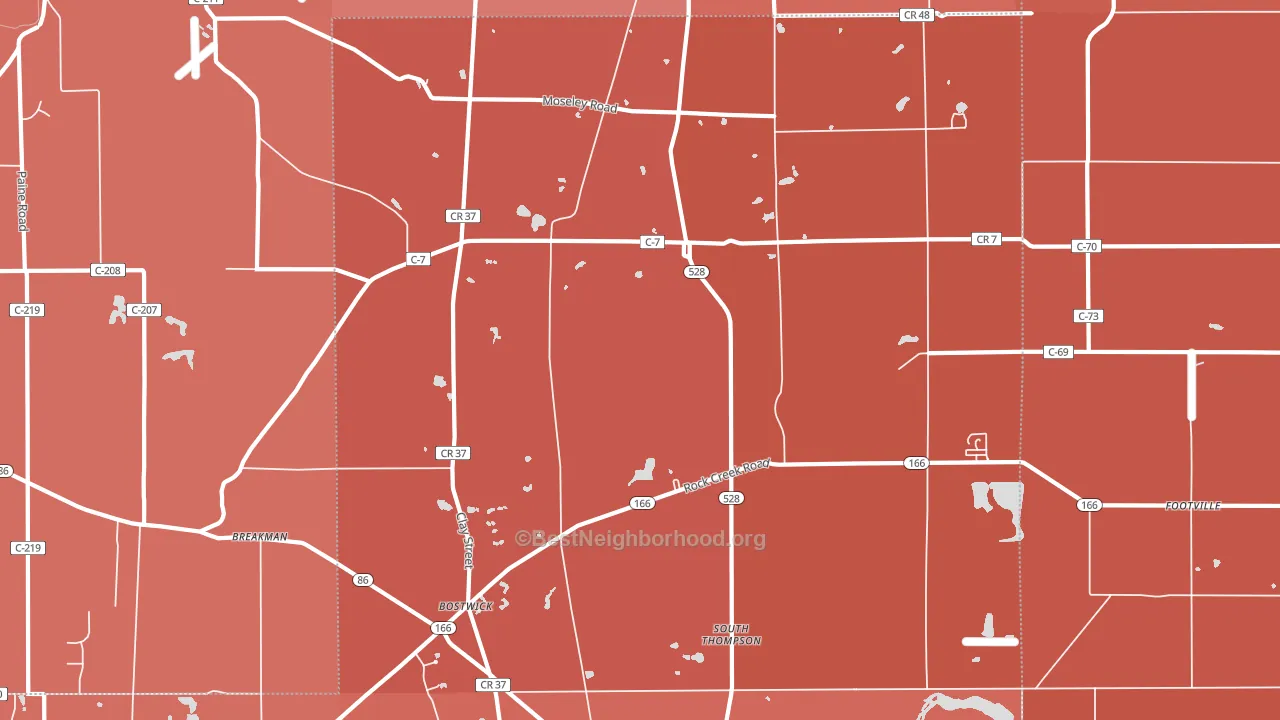 44086, OH block-group political-lean map