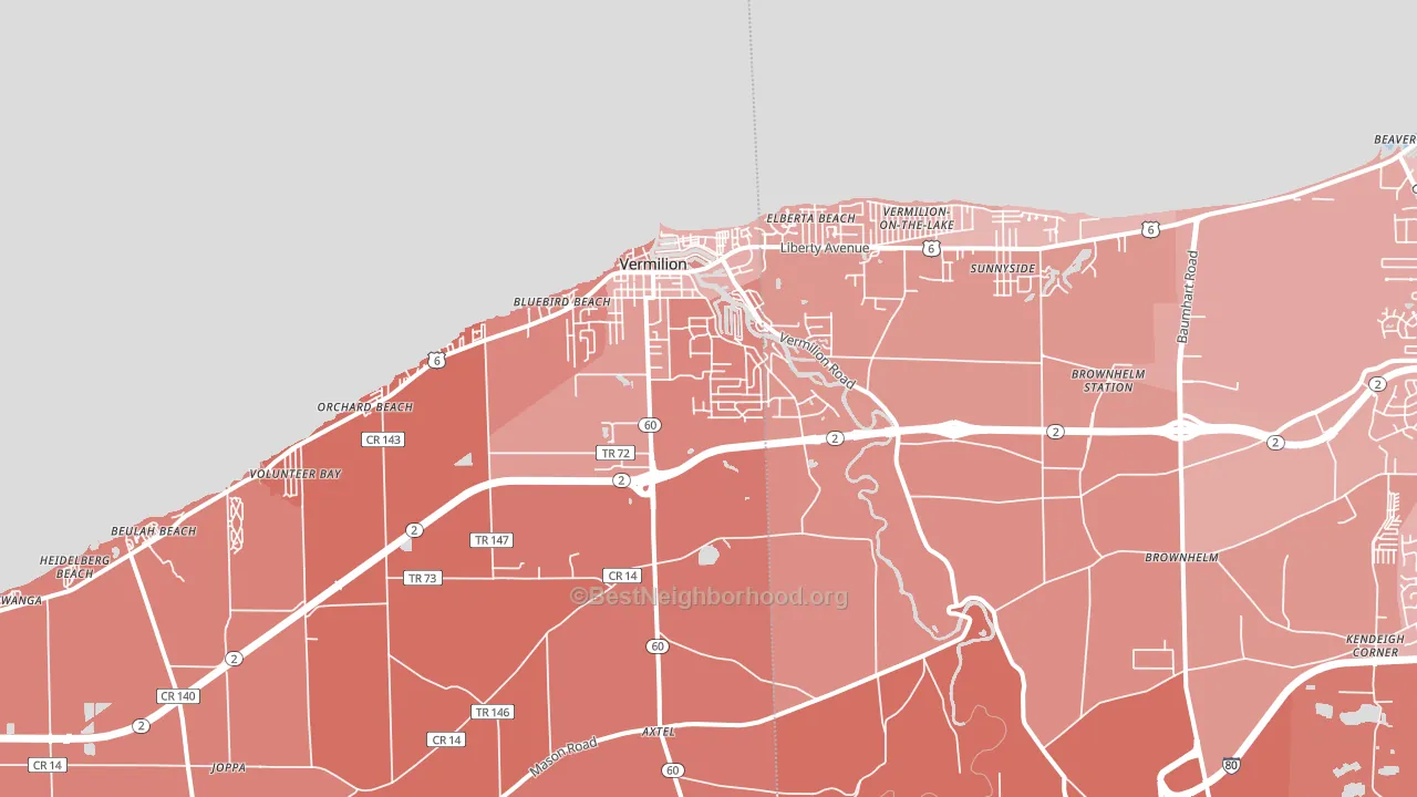 44089, OH block-group political-lean map