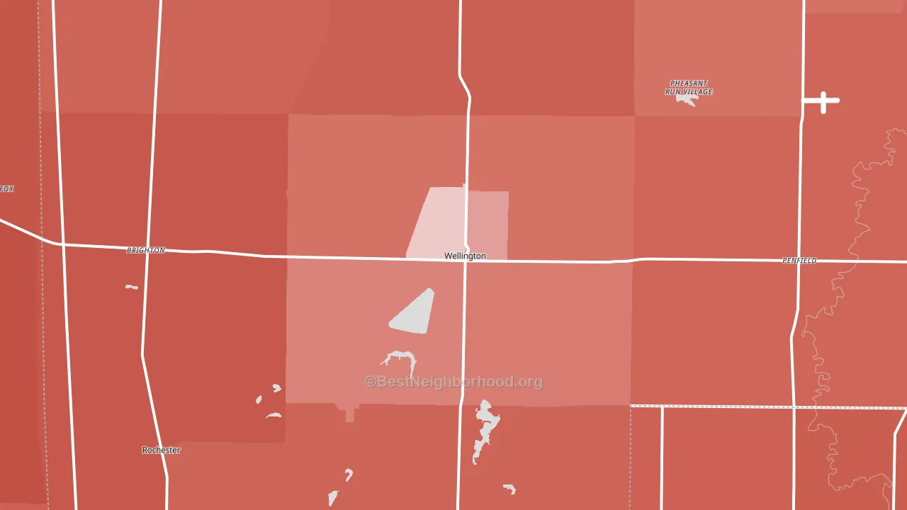 44090, OH block-group political-lean map