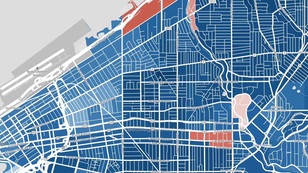 44103, OH block-group political-lean map