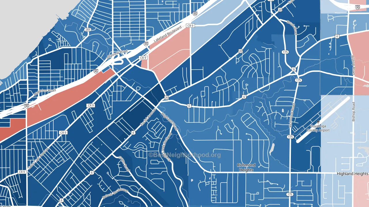 44117, OH block-group political-lean map