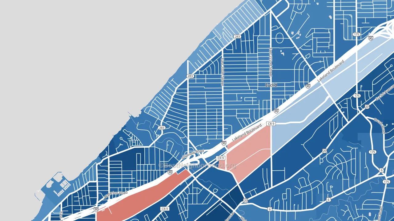44119, OH block-group political-lean map