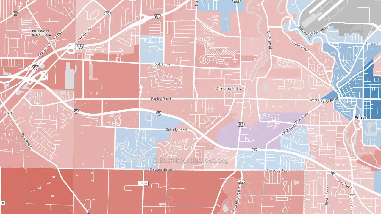 44138, OH block-group political-lean map