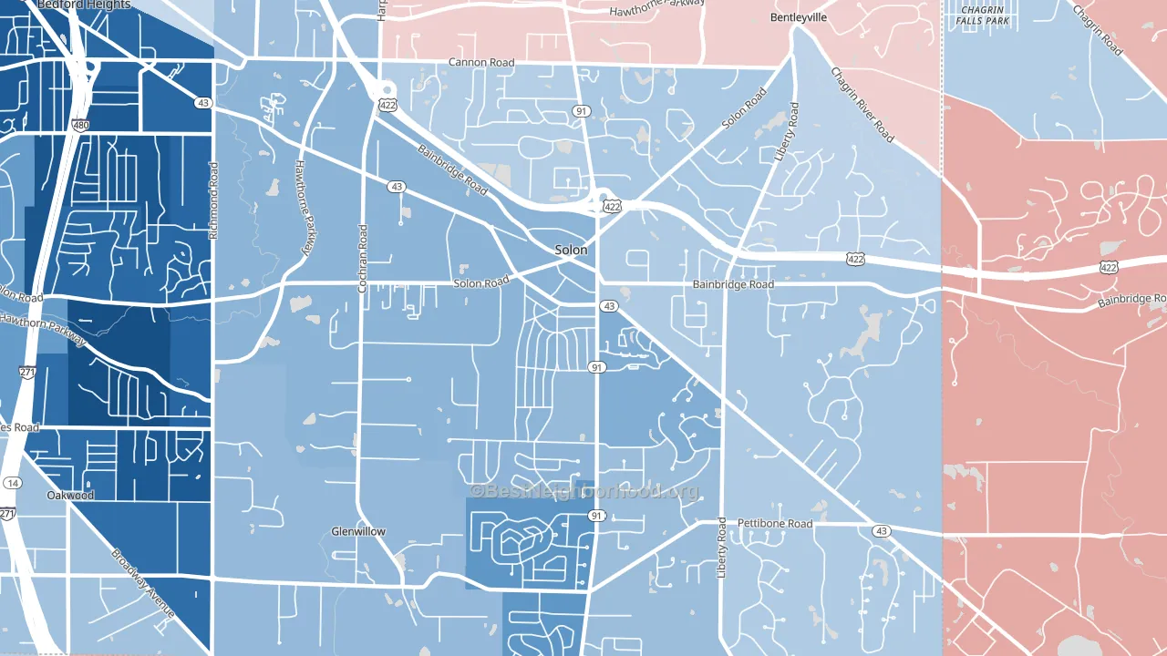 44139, OH block-group political-lean map