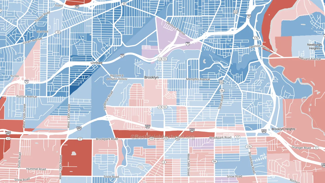 44144, OH block-group political-lean map