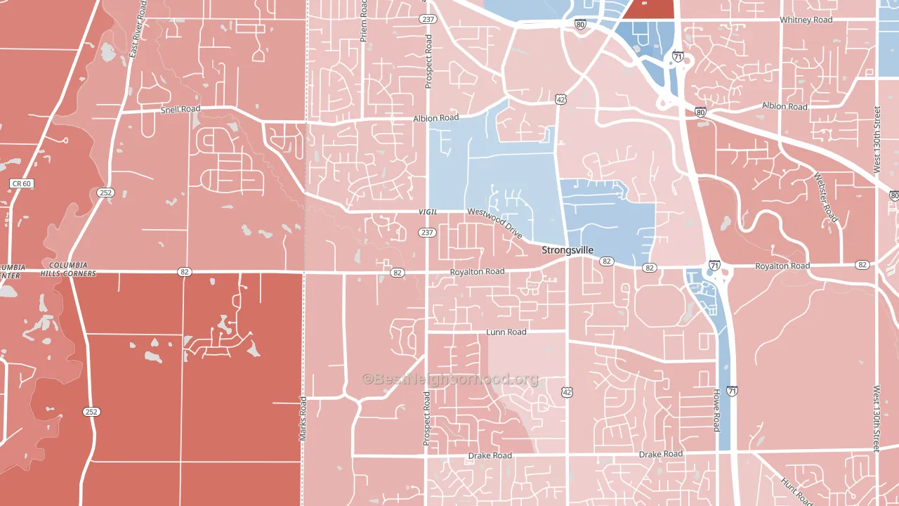 44149, OH block-group political-lean map