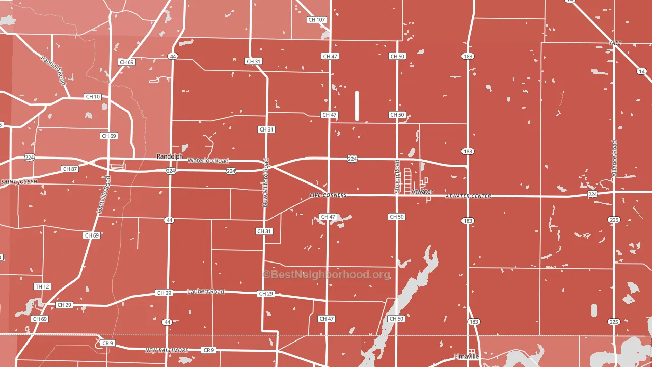 44201, OH block-group political-lean map