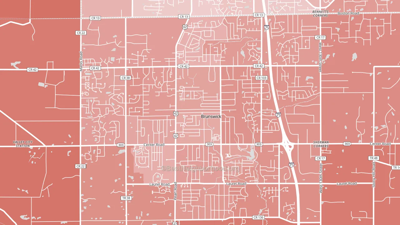 44212, OH block-group political-lean map