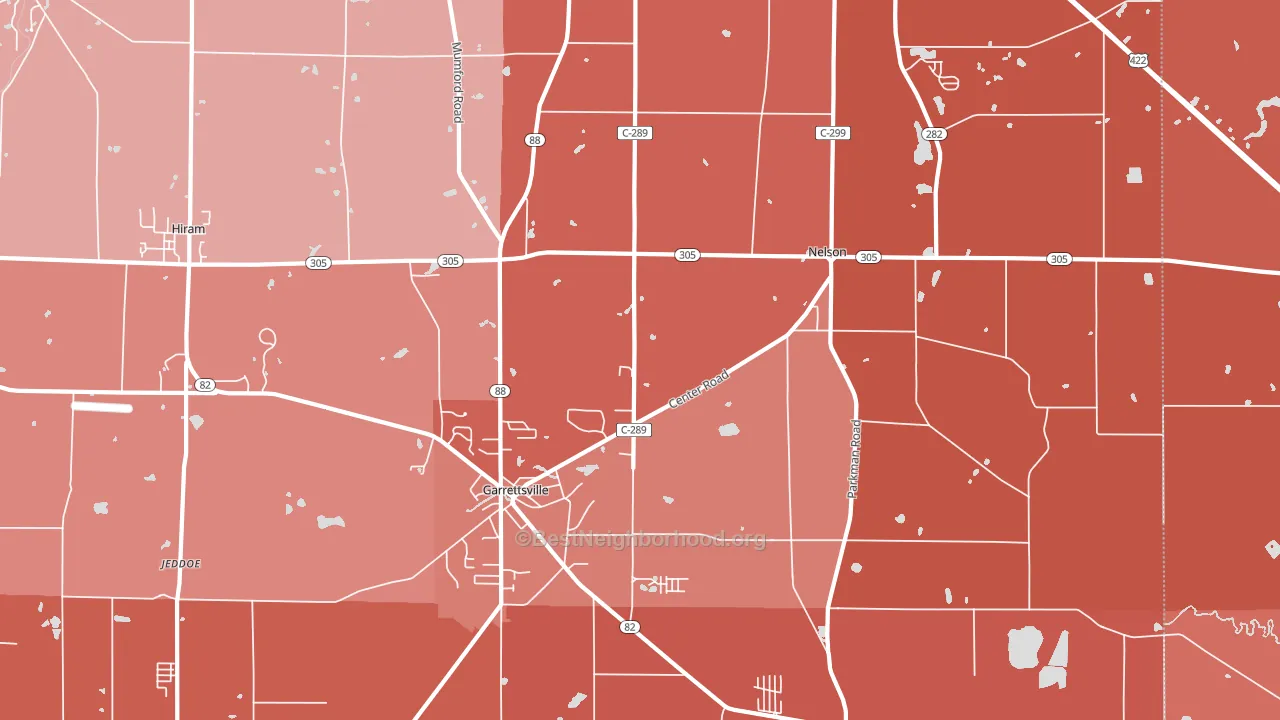 44231, OH block-group political-lean map