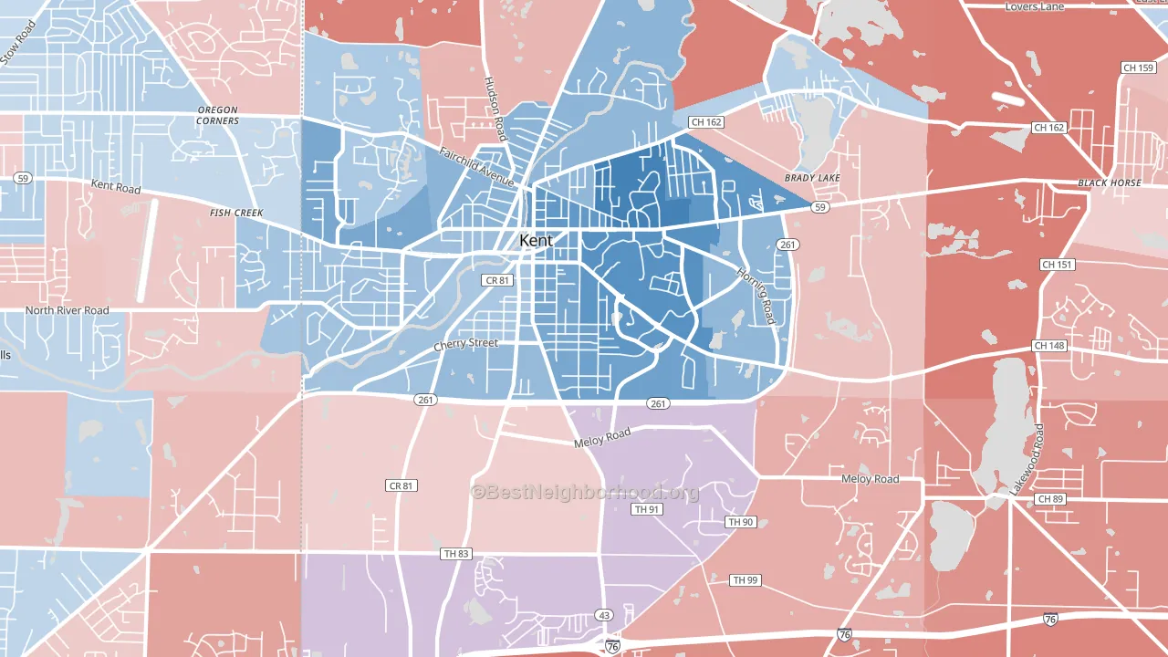 44240, OH block-group political-lean map