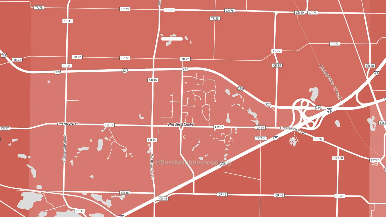 44251, OH block-group political-lean map