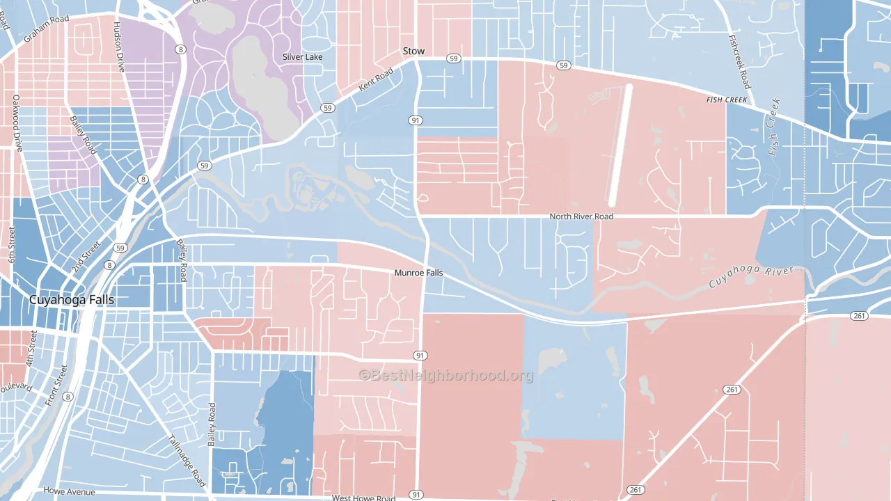 44262, OH block-group political-lean map