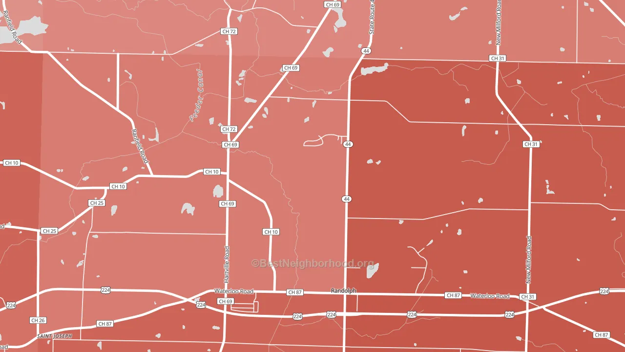 44265, OH block-group political-lean map