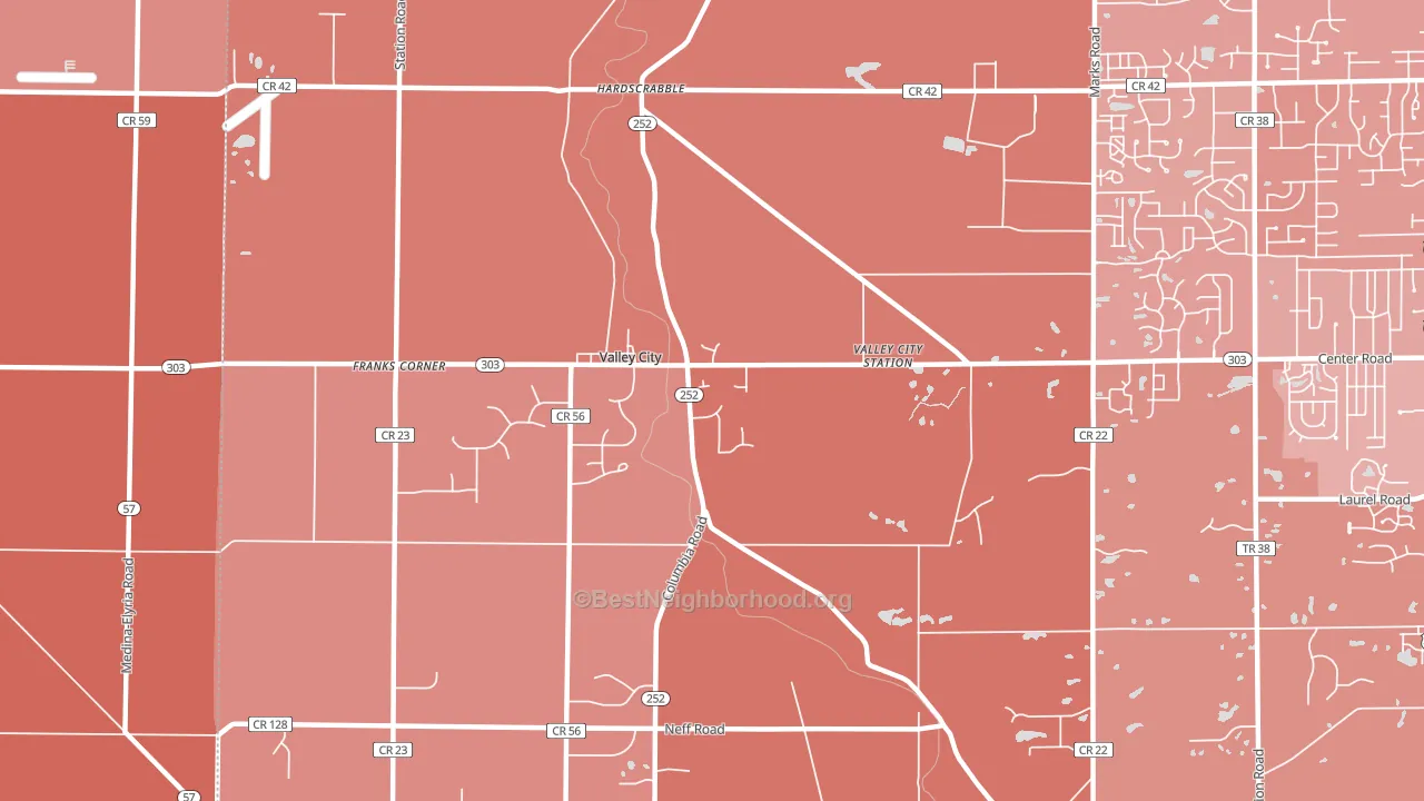 44280, OH block-group political-lean map