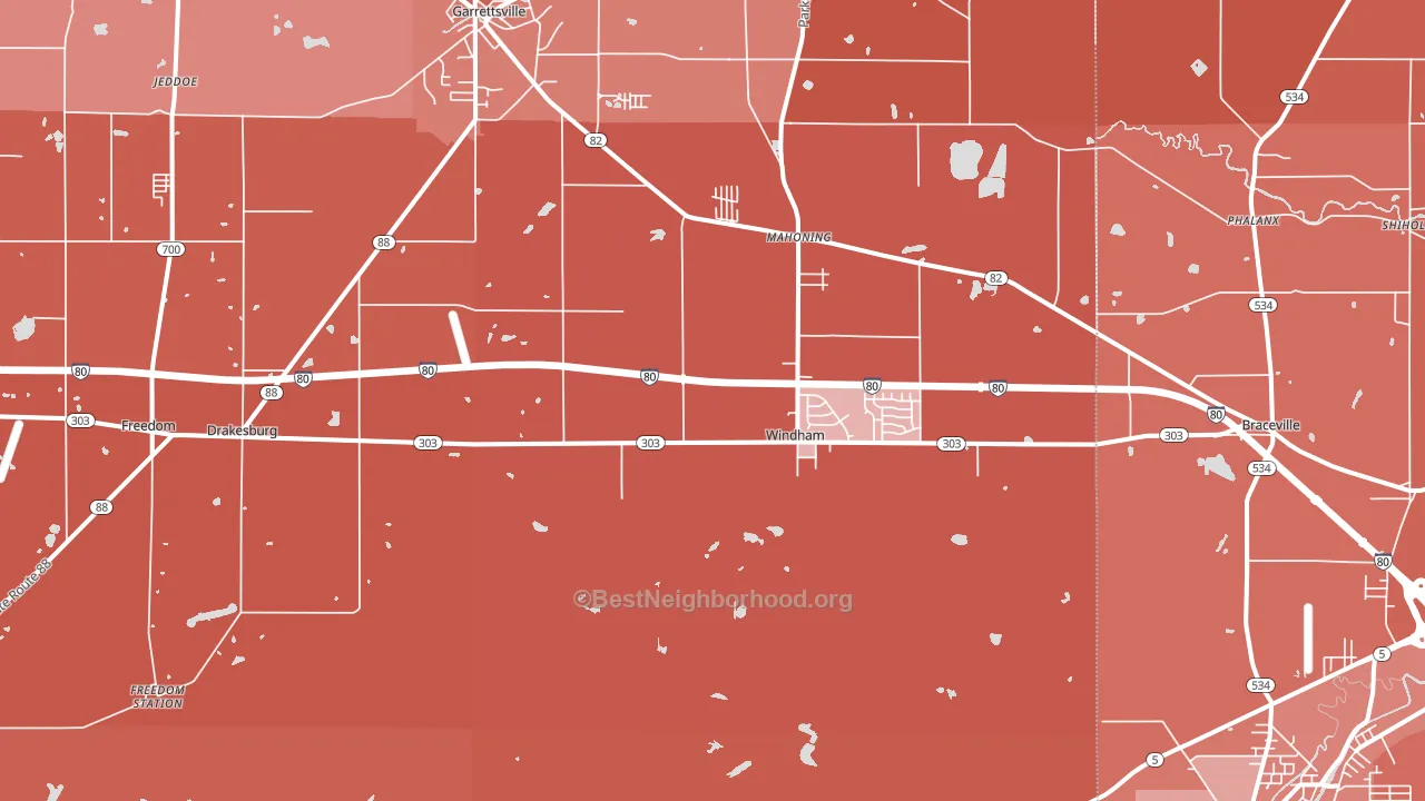 44288, OH block-group political-lean map