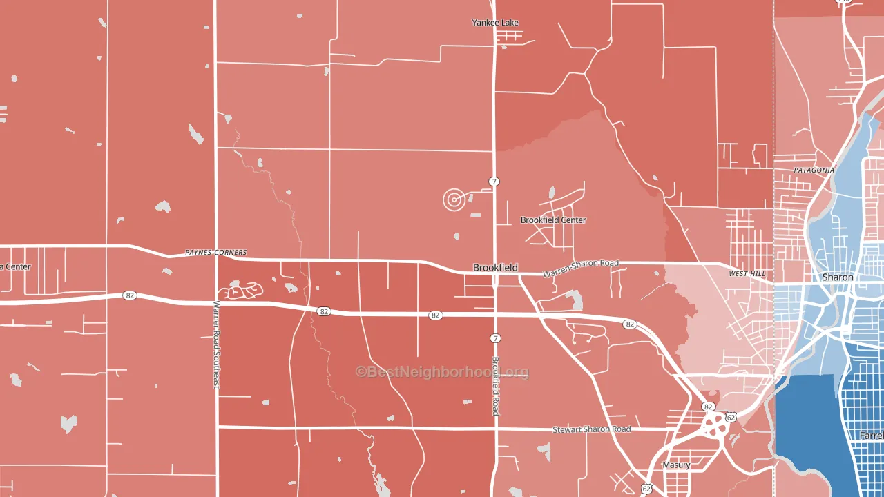 44403, OH block-group political-lean map