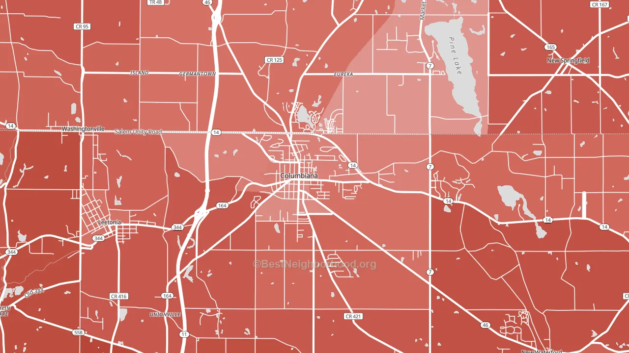 44408, OH block-group political-lean map