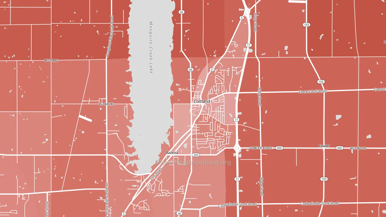 44410, OH block-group political-lean map