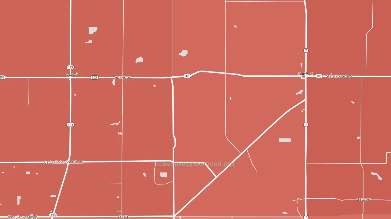44418, OH block-group political-lean map