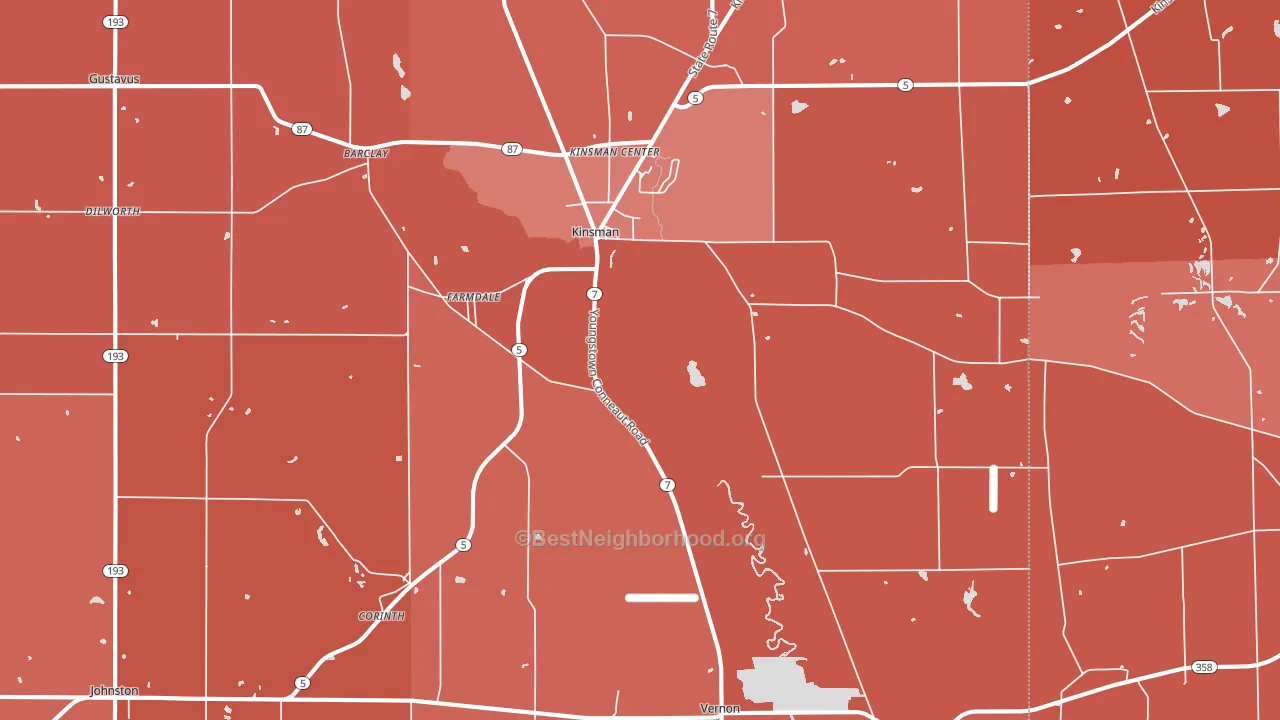 44428, OH block-group political-lean map