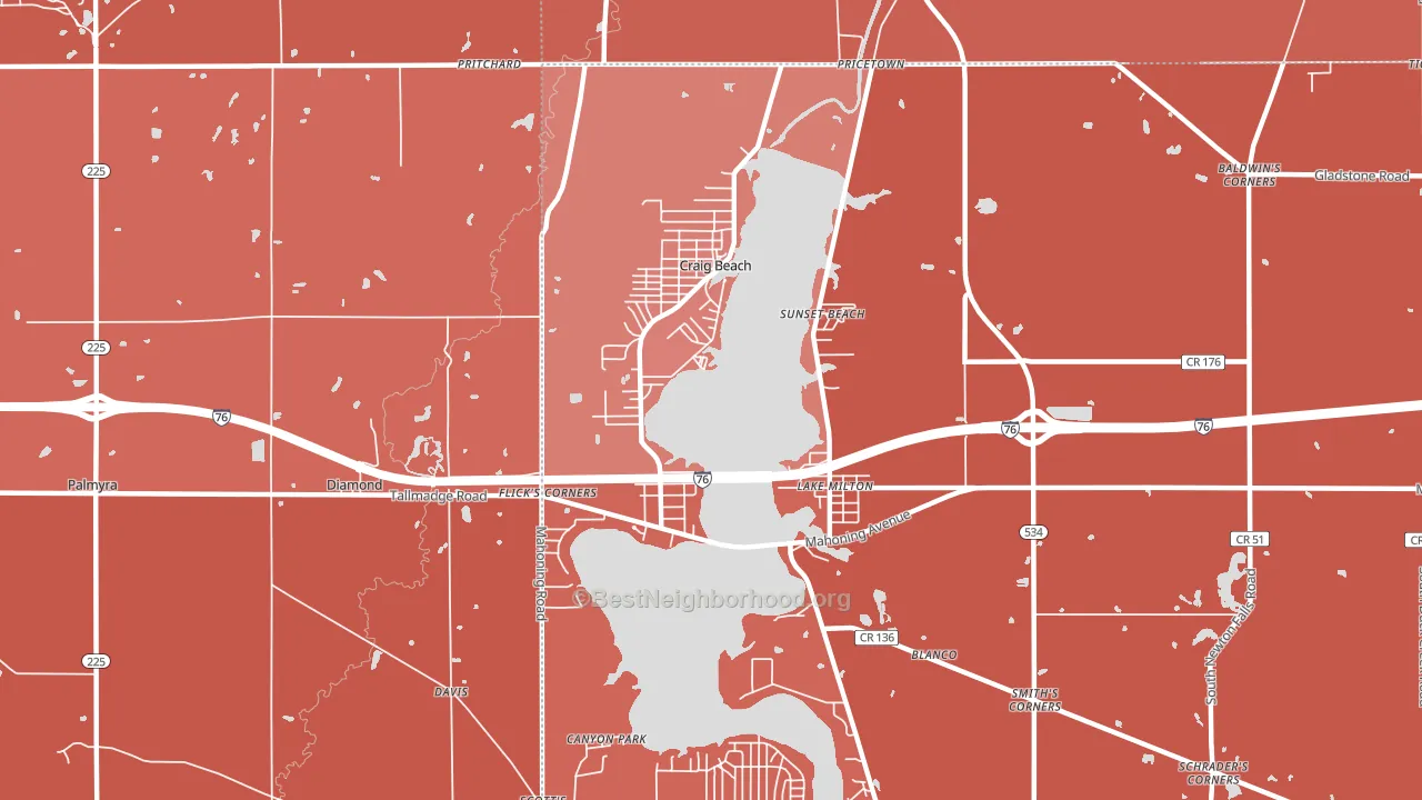 44429, OH block-group political-lean map