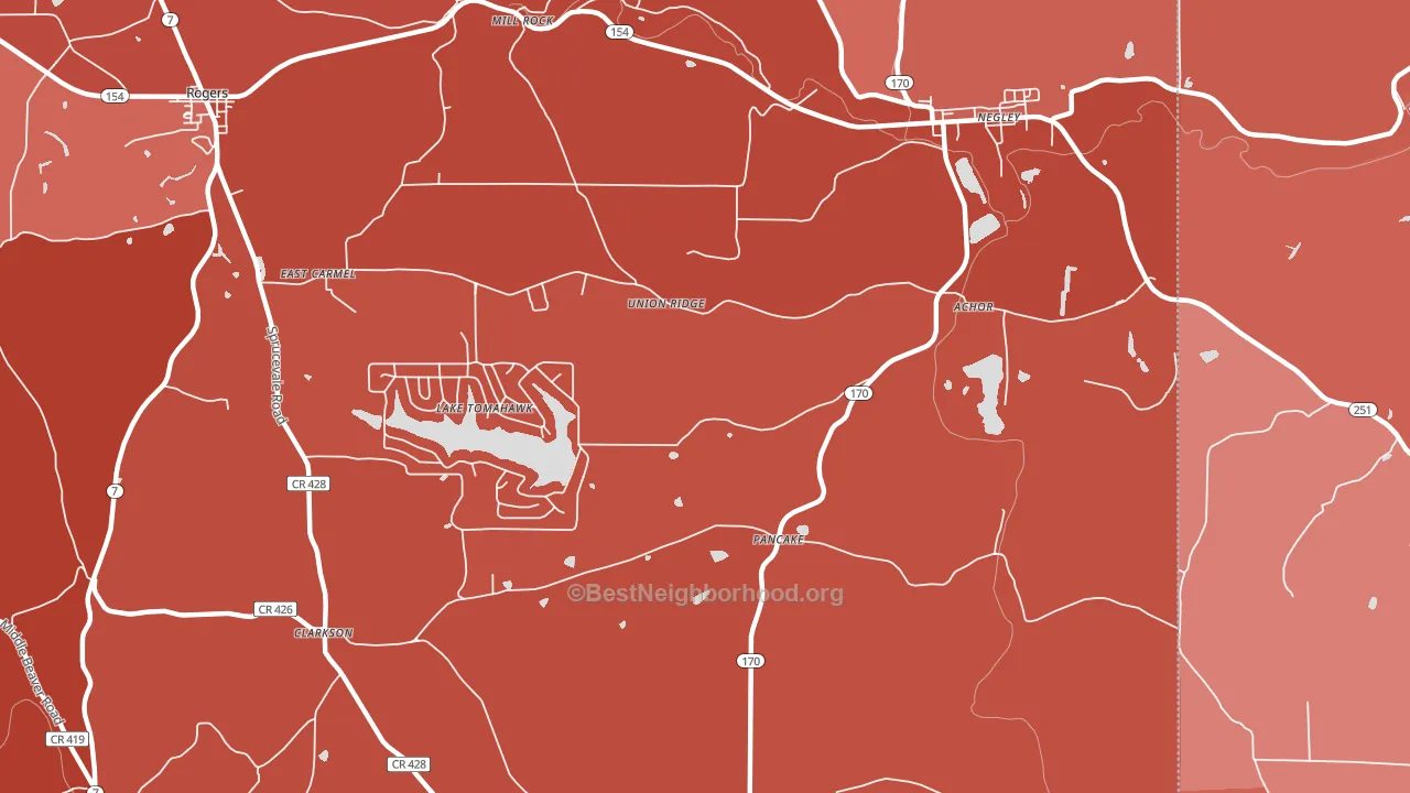 44441, OH block-group political-lean map