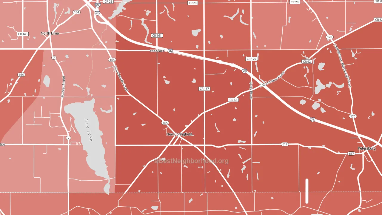 44443, OH block-group political-lean map