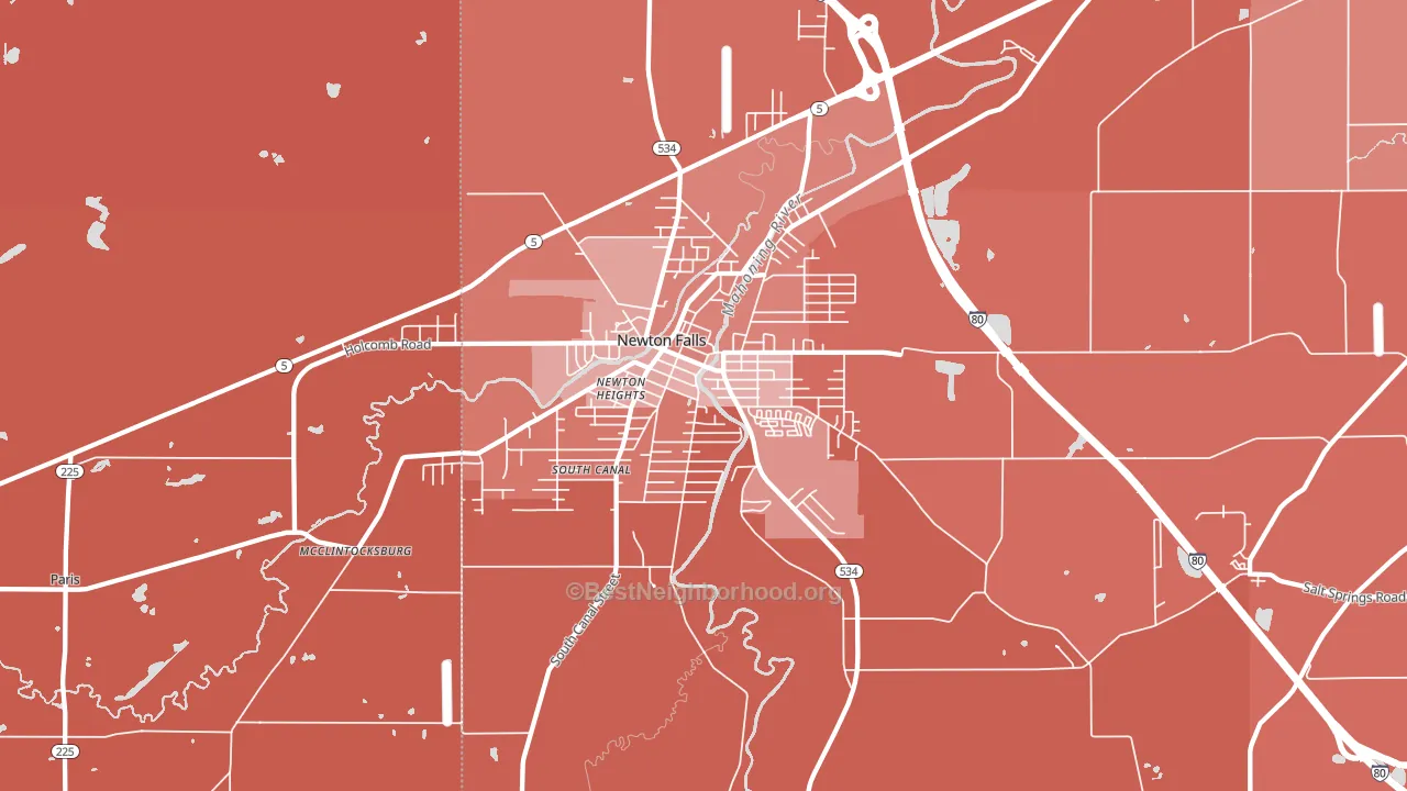 44444, OH block-group political-lean map