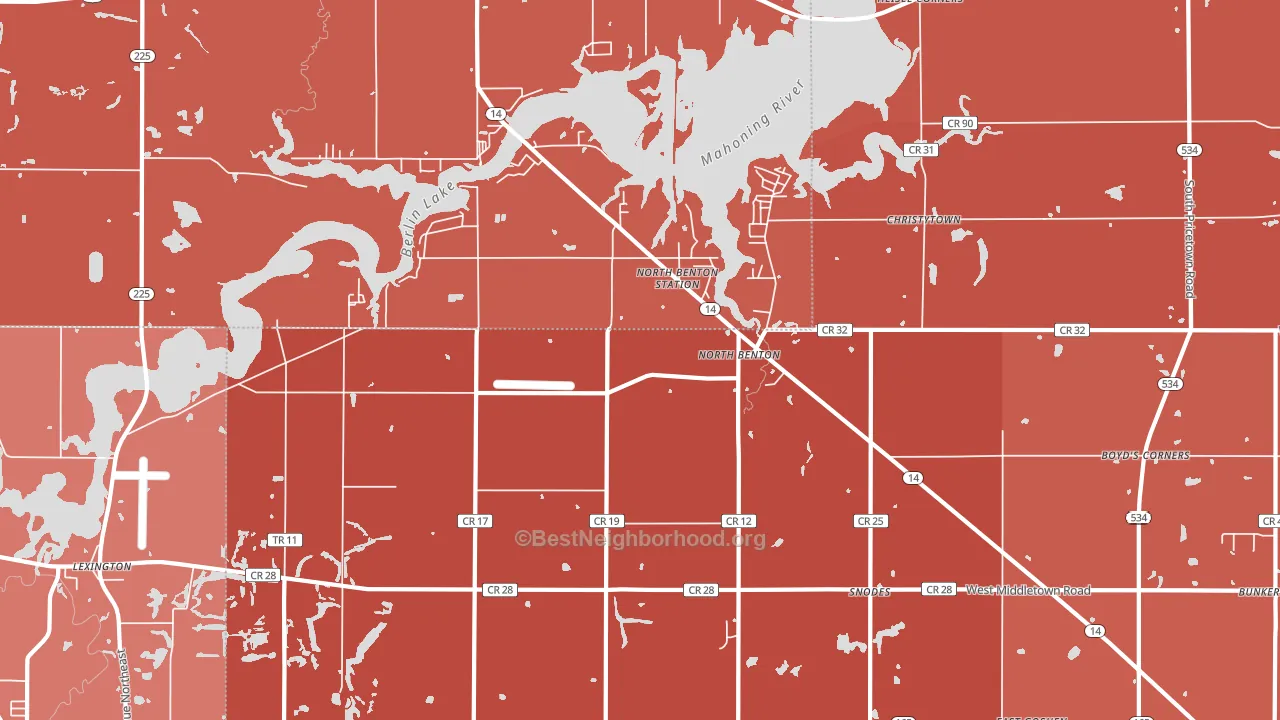 44449, OH block-group political-lean map