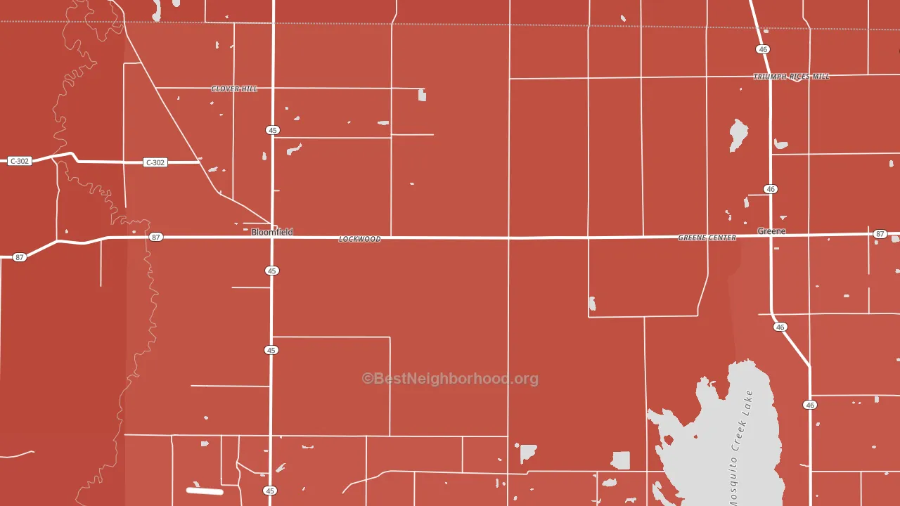 44450, OH block-group political-lean map