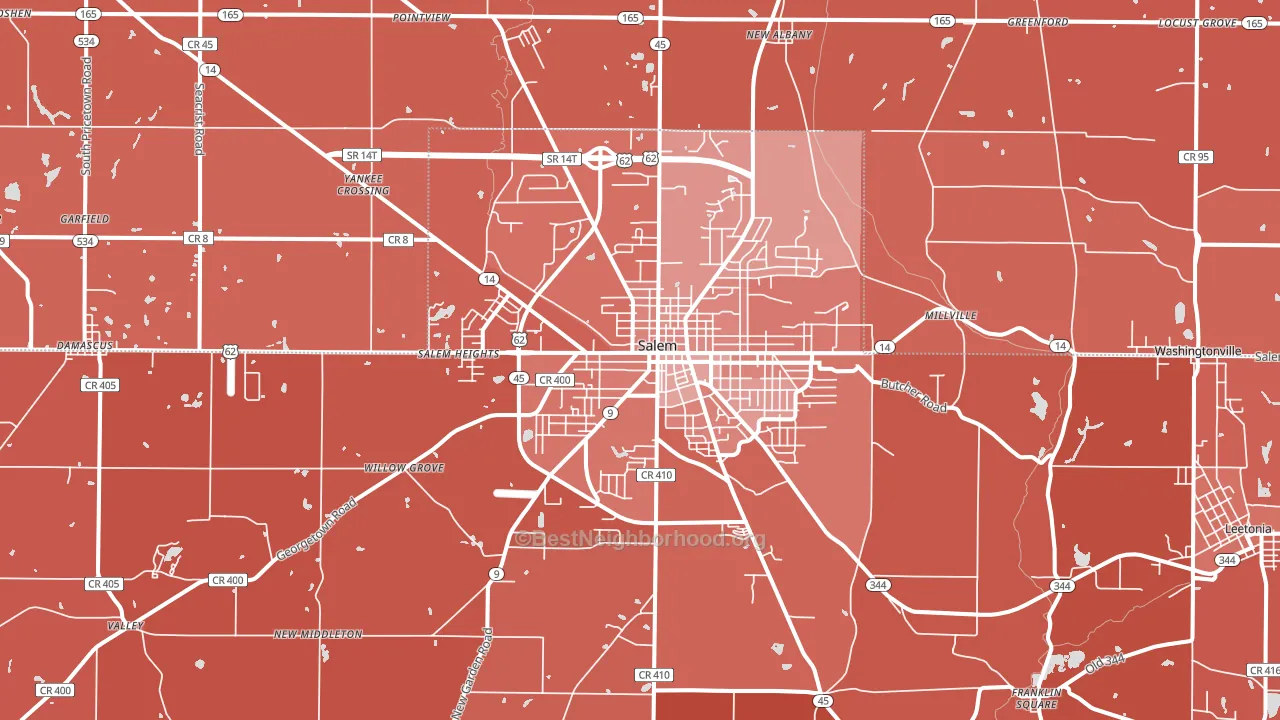 44460, OH block-group political-lean map