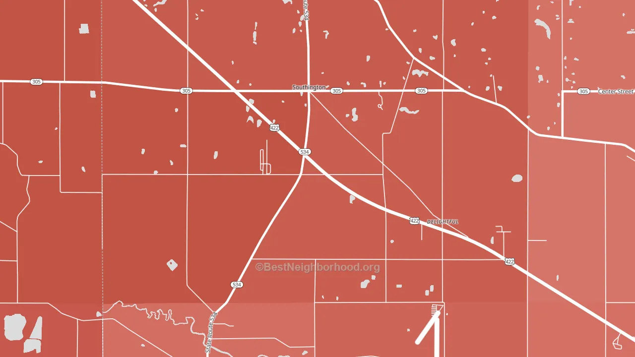 44470, OH block-group political-lean map