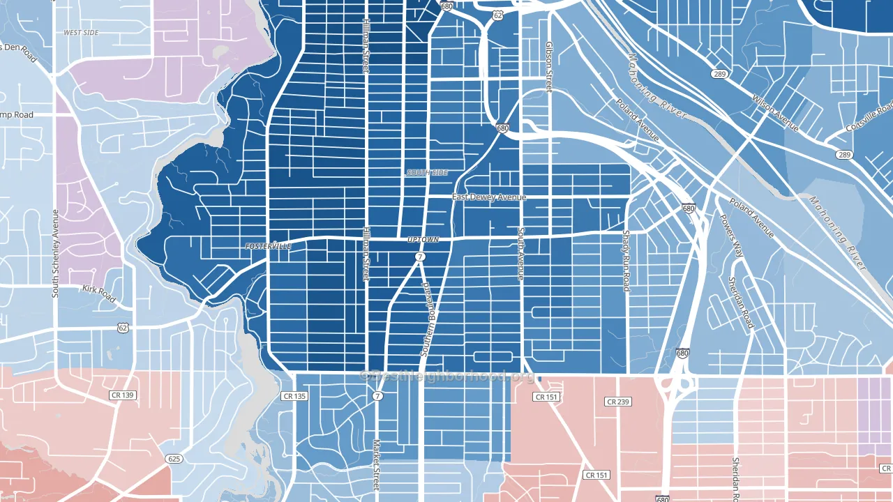 44507, OH block-group political-lean map