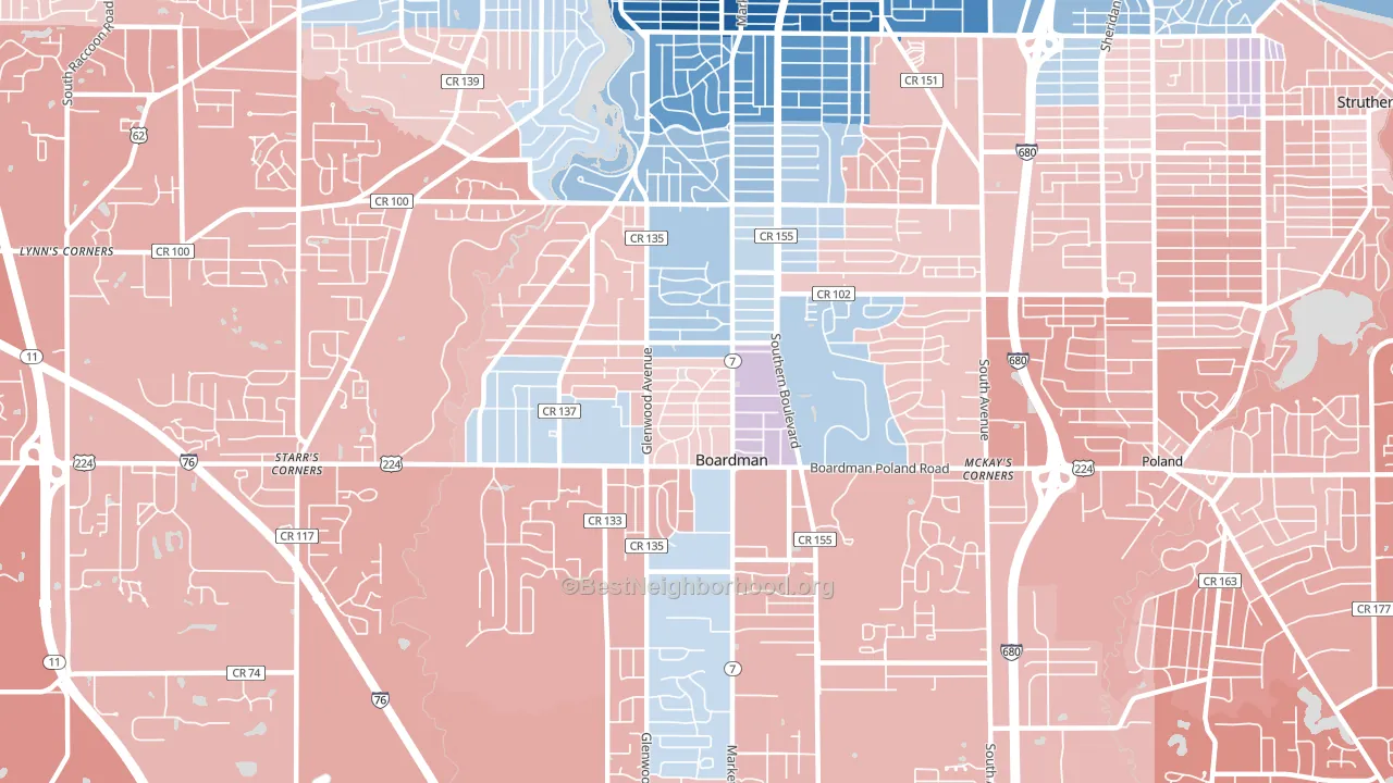 44512, OH block-group political-lean map