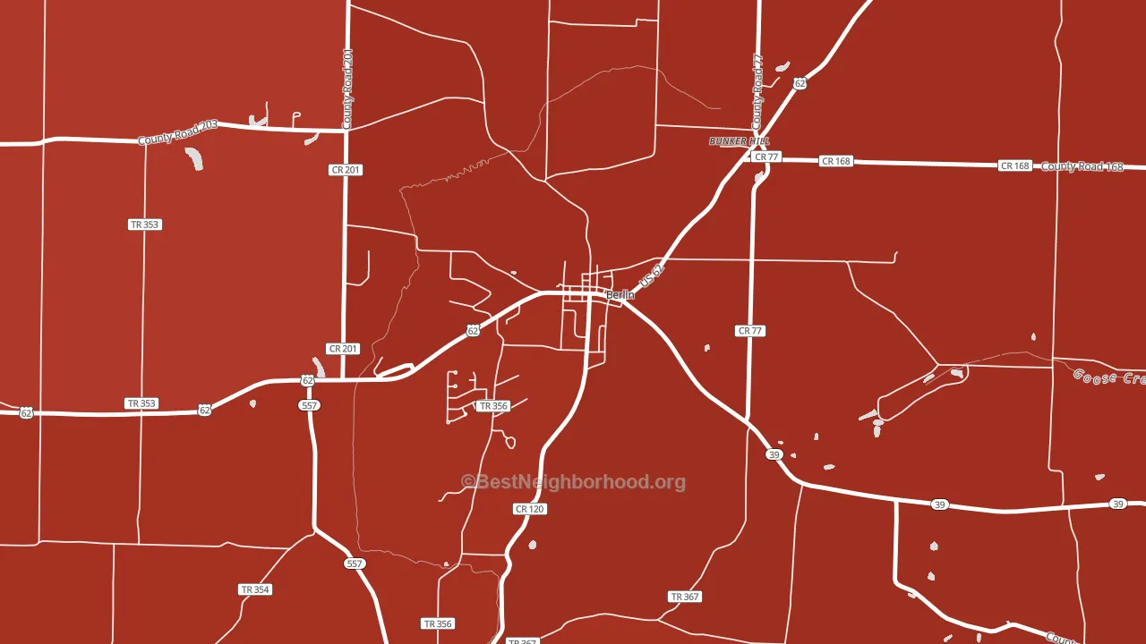 44610, OH block-group political-lean map