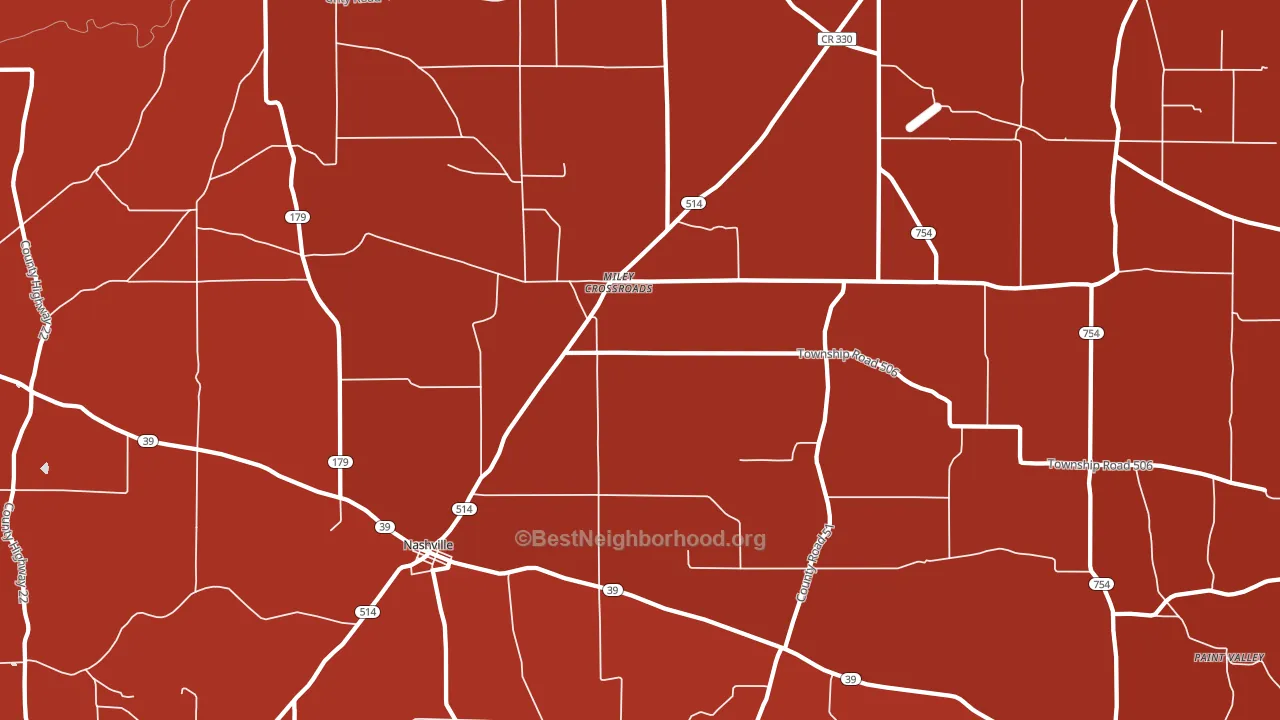 44611, OH block-group political-lean map