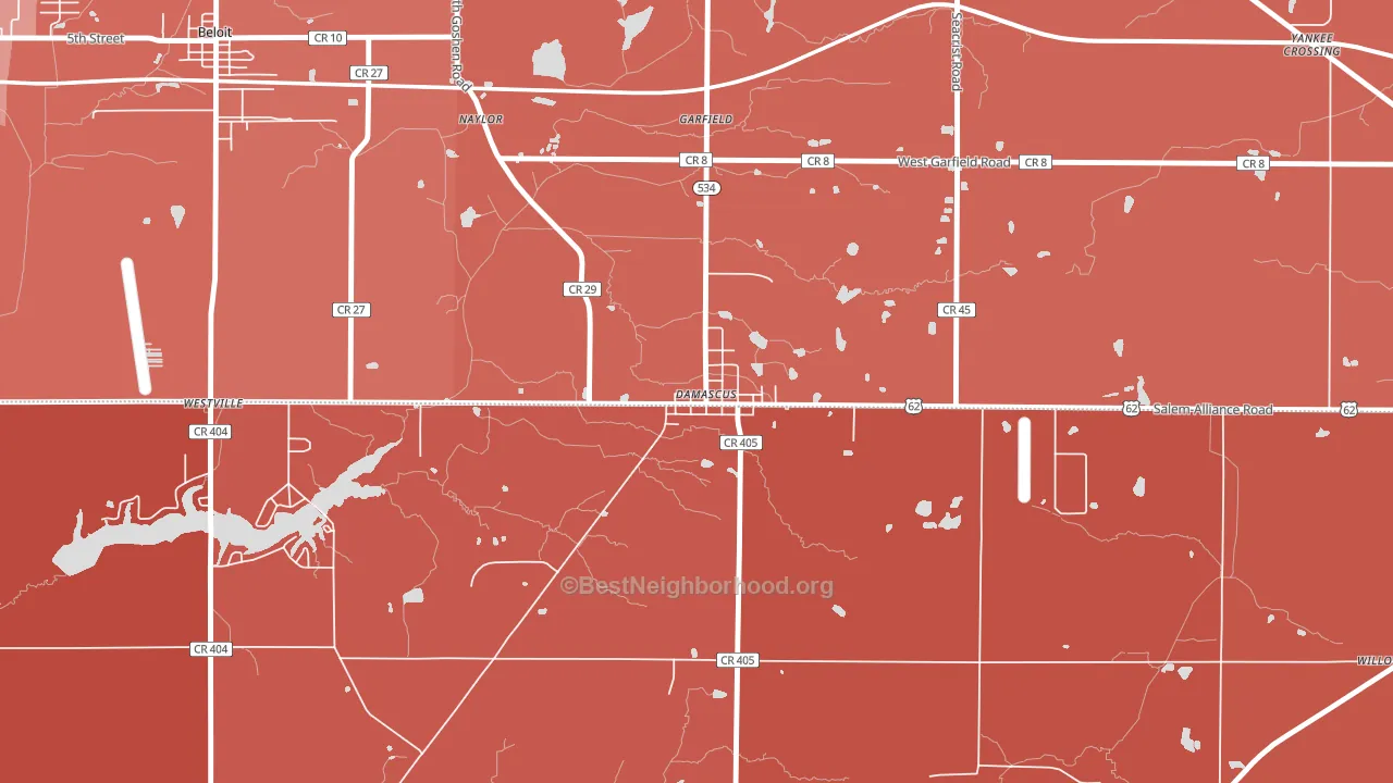 44619, OH block-group political-lean map