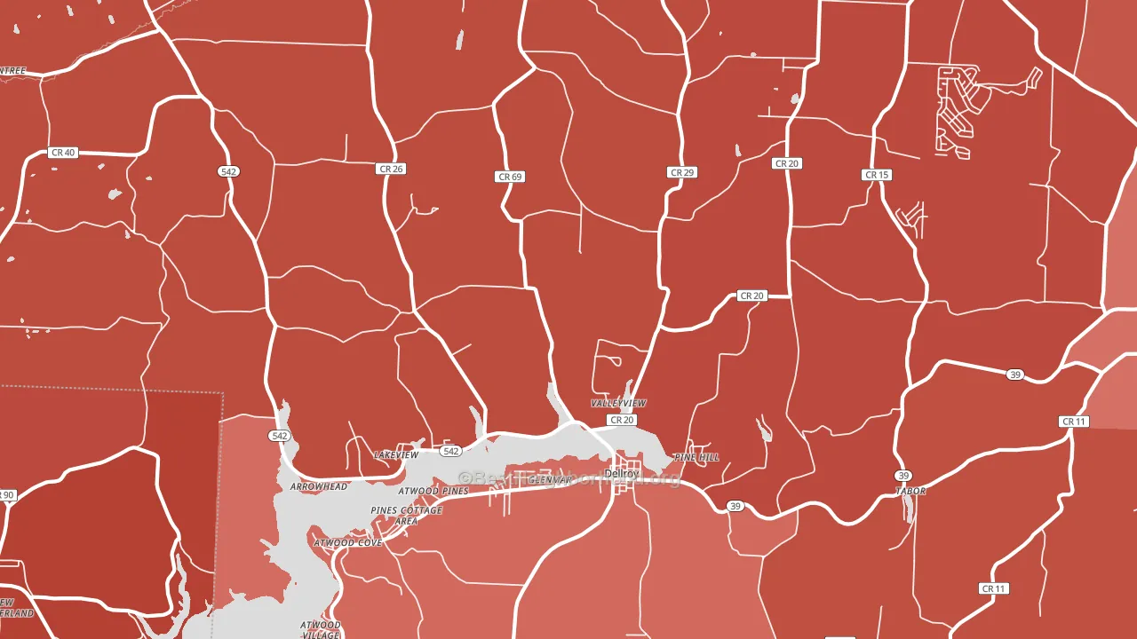 44620, OH block-group political-lean map