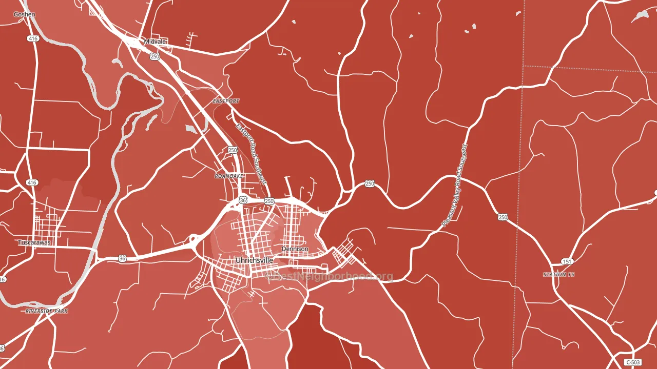 44621, OH block-group political-lean map