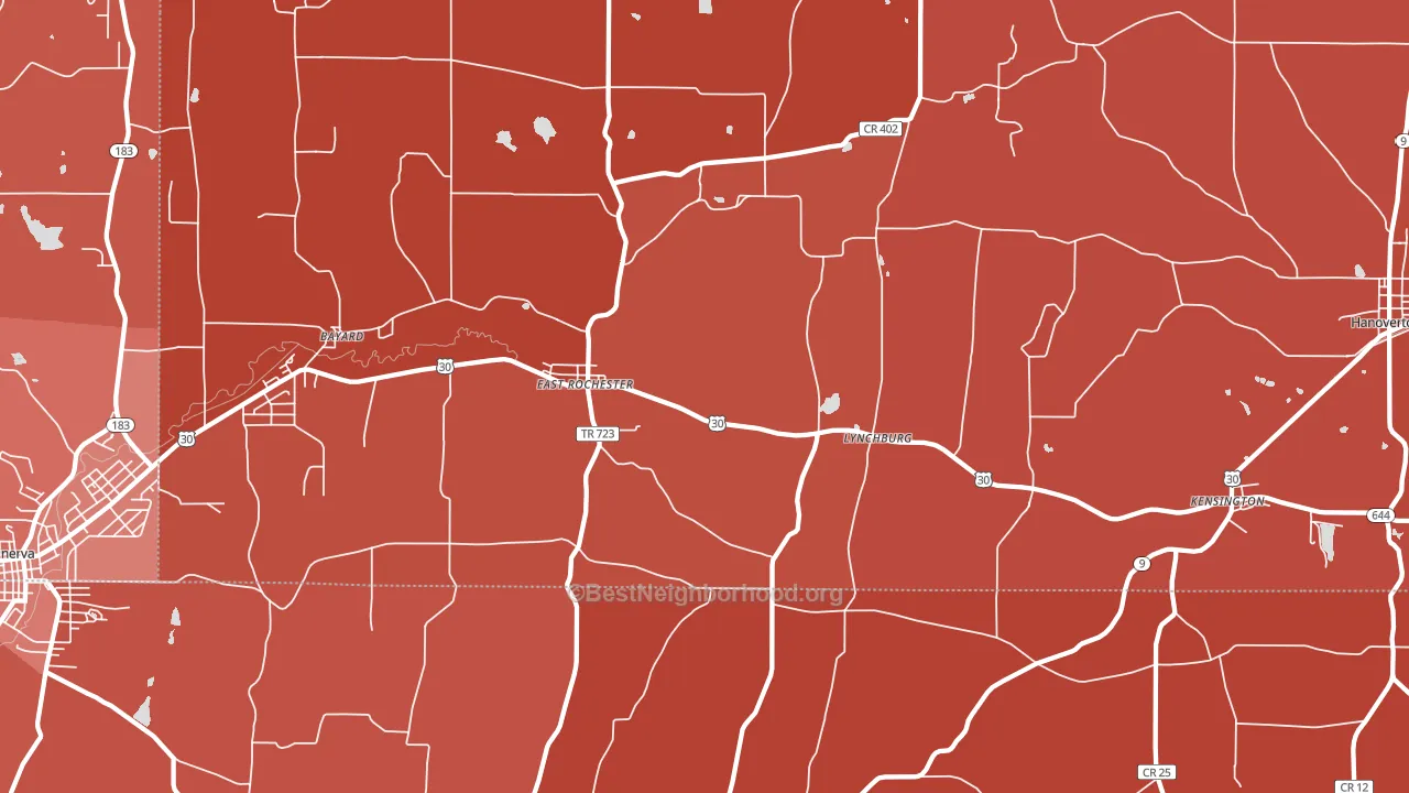 44625, OH block-group political-lean map