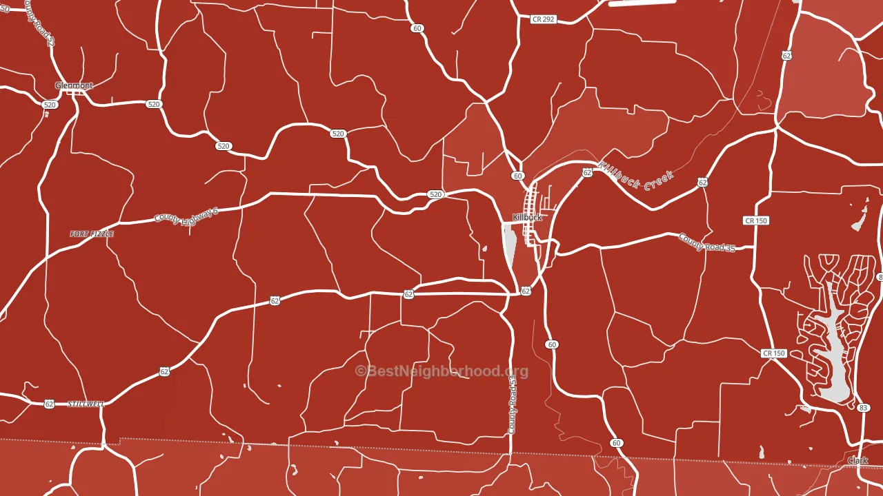 44637, OH block-group political-lean map