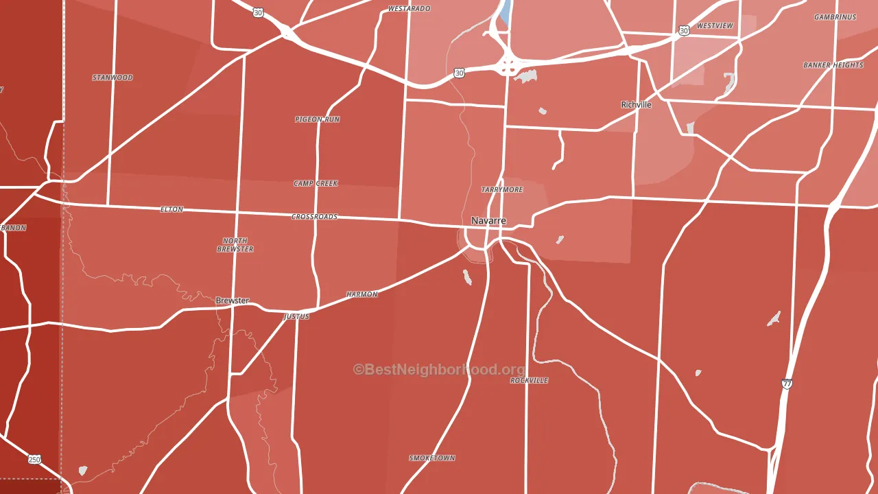 44662, OH block-group political-lean map